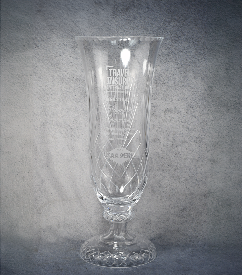 Crystal Vase Tall Cut