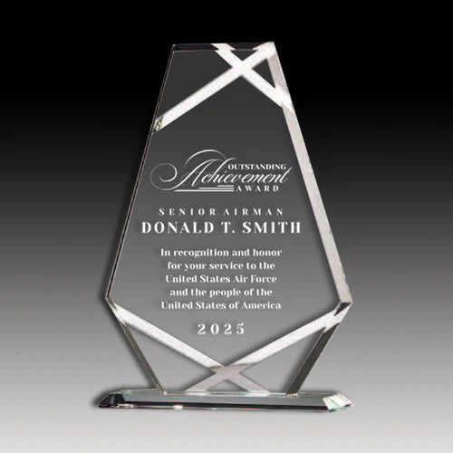 Crystal Hexagonwith Silver Accents Award