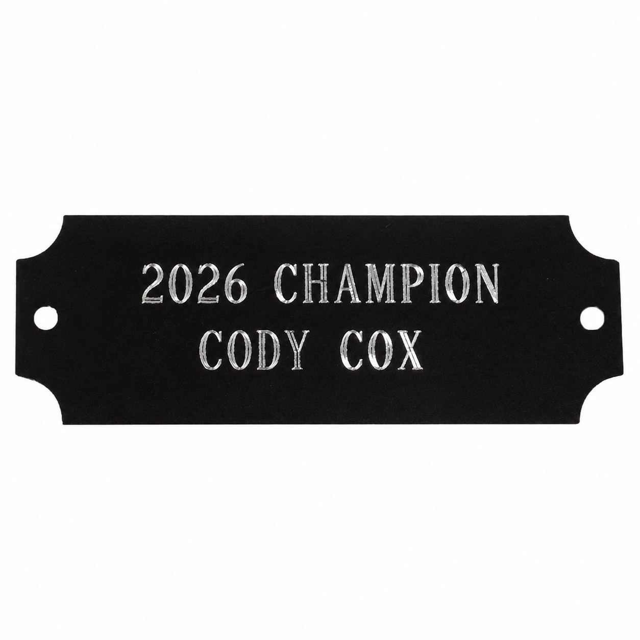 Small Black & Silver Engraved Plate for Fantasy Trophies