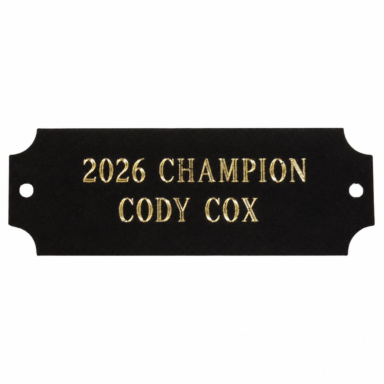 Small Black & Gold Engraved Plate for Fantasy Trophies