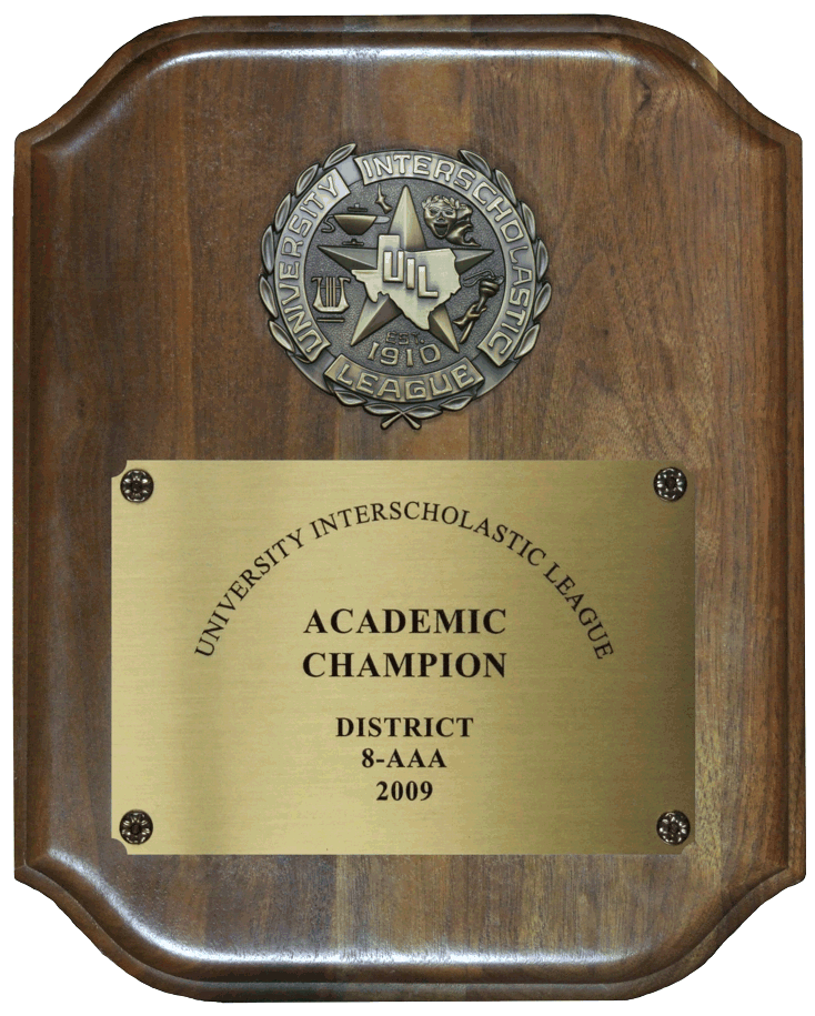 Genuine Walnut UIL Plaque