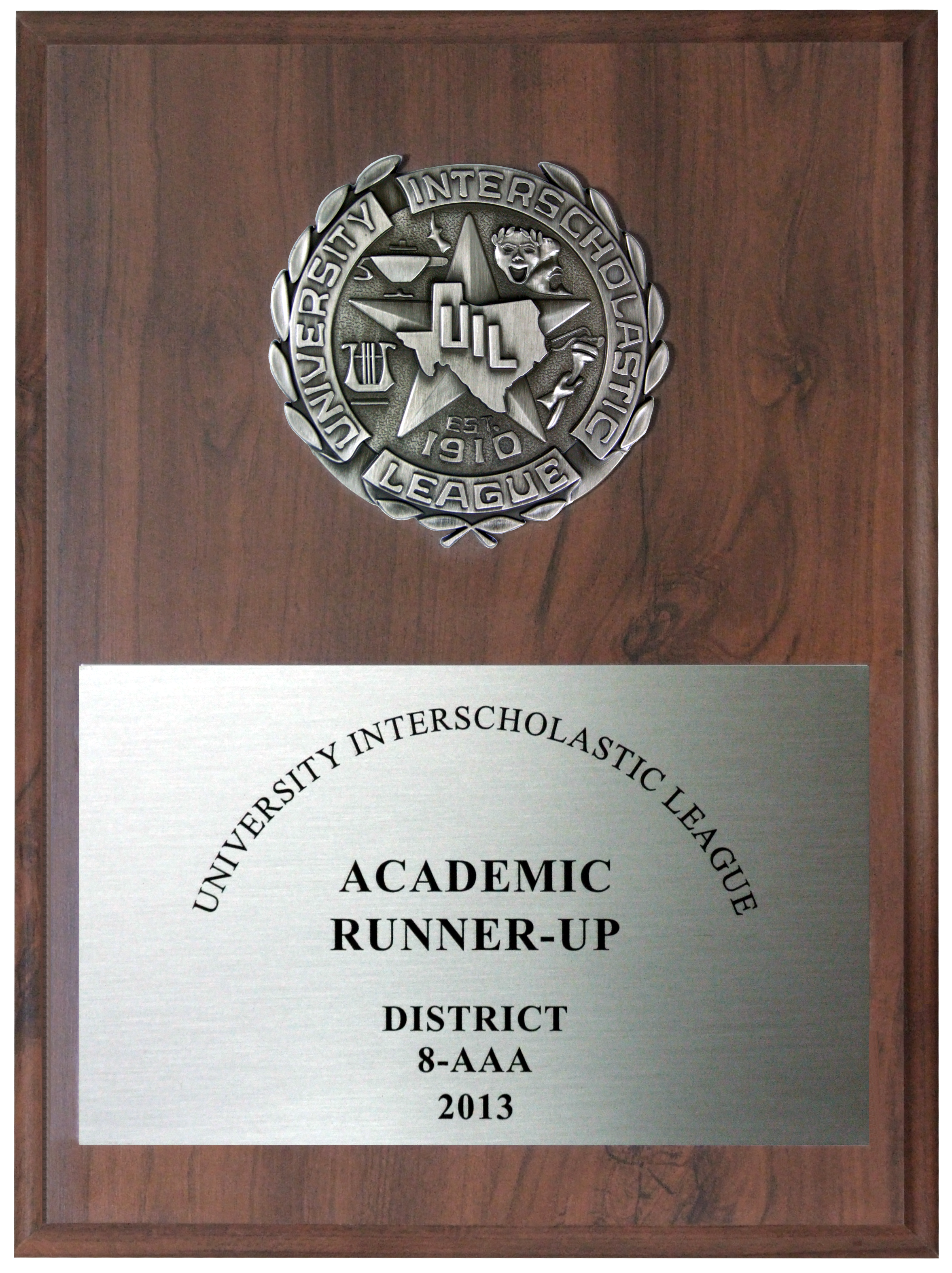 Cherry Finish UIL Plaque