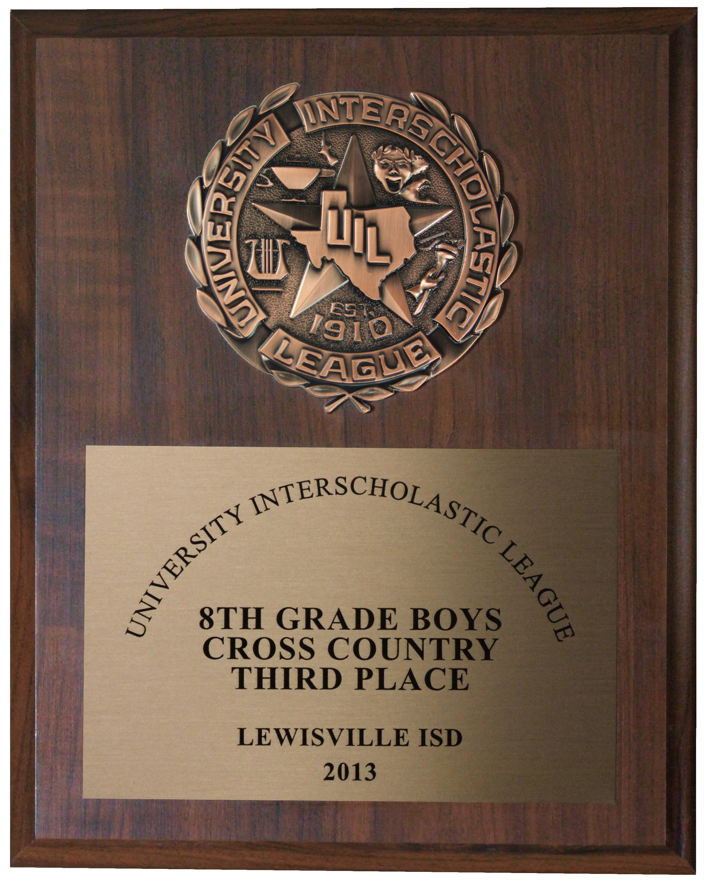 Cherry Finish UIL Plaque