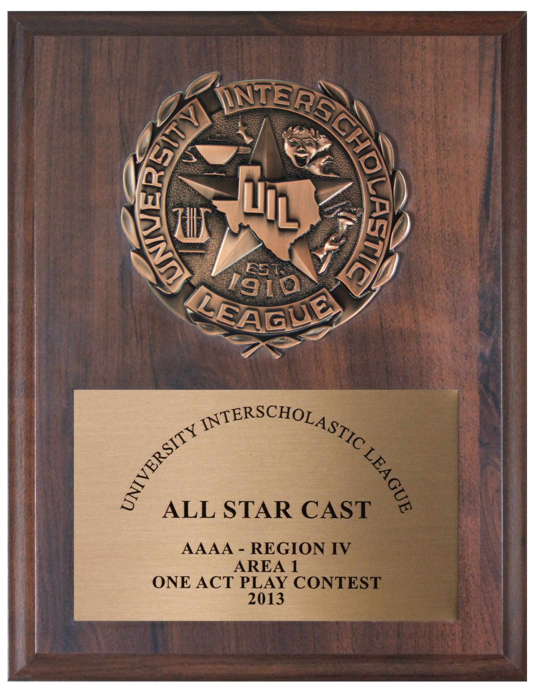 Cherry Finish UIL Plaque