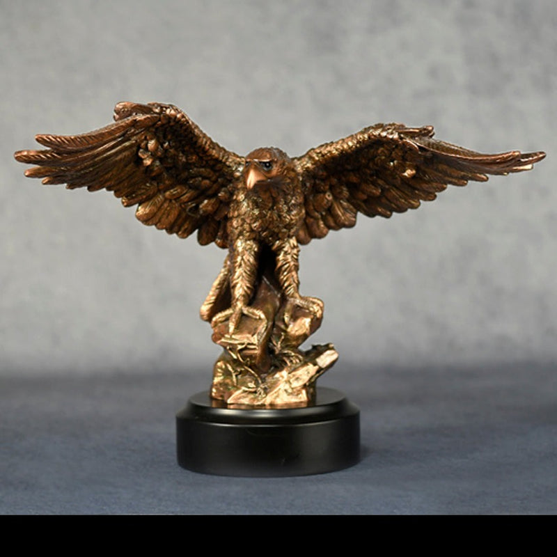 Perched Bronze Eagle - Monarch Trophy Studio