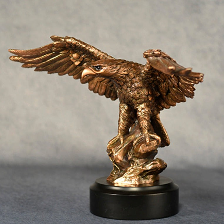 Perched Bronze Eagle - Monarch Trophy Studio