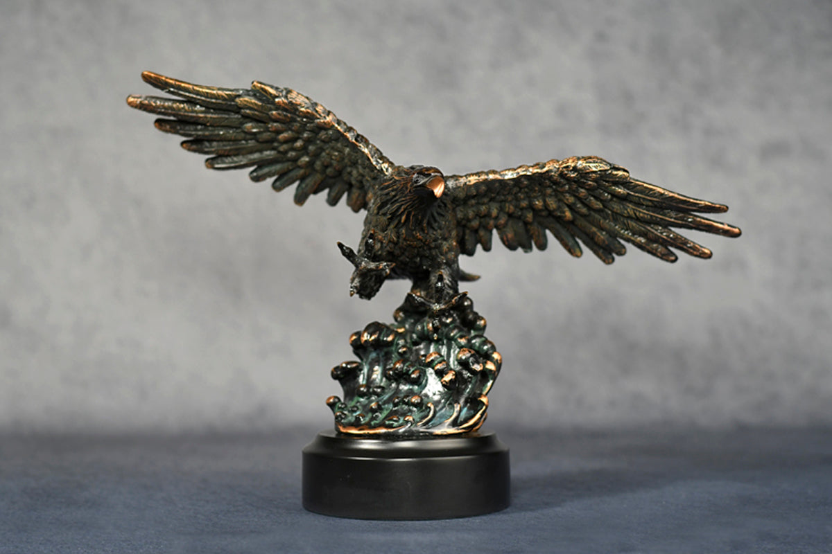 Bronze Eagle w/Green & Black Base - Monarch Trophy Studio