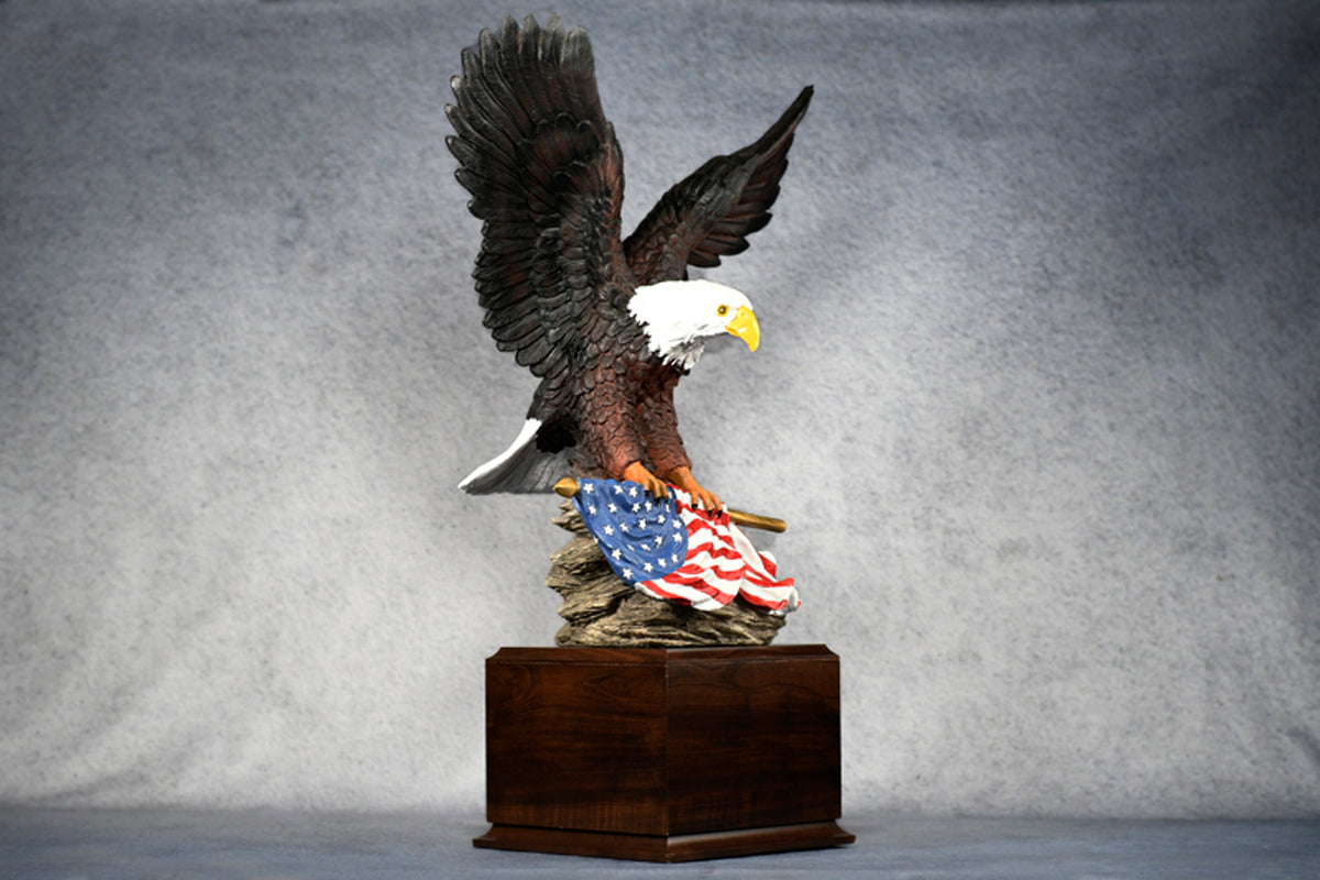 Eagle Carrying the American Flag on Large Base - Monarch Trophy Studio