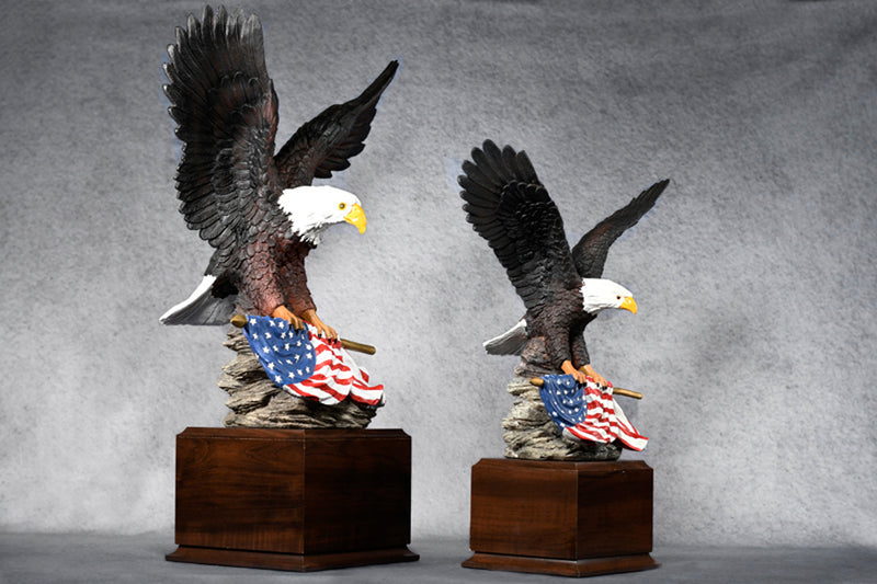 Eagle Carrying the American Flag on Large Base - Monarch Trophy Studio