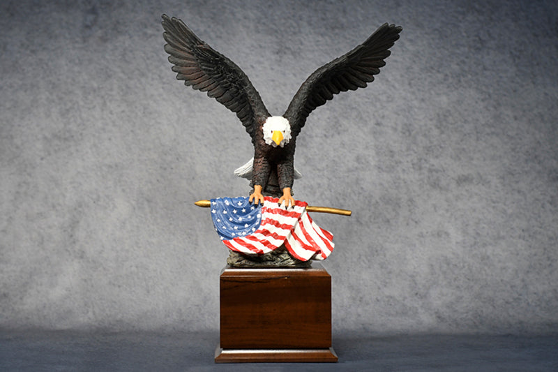Eagle Carrying the American Flag on Large Base - Monarch Trophy Studio