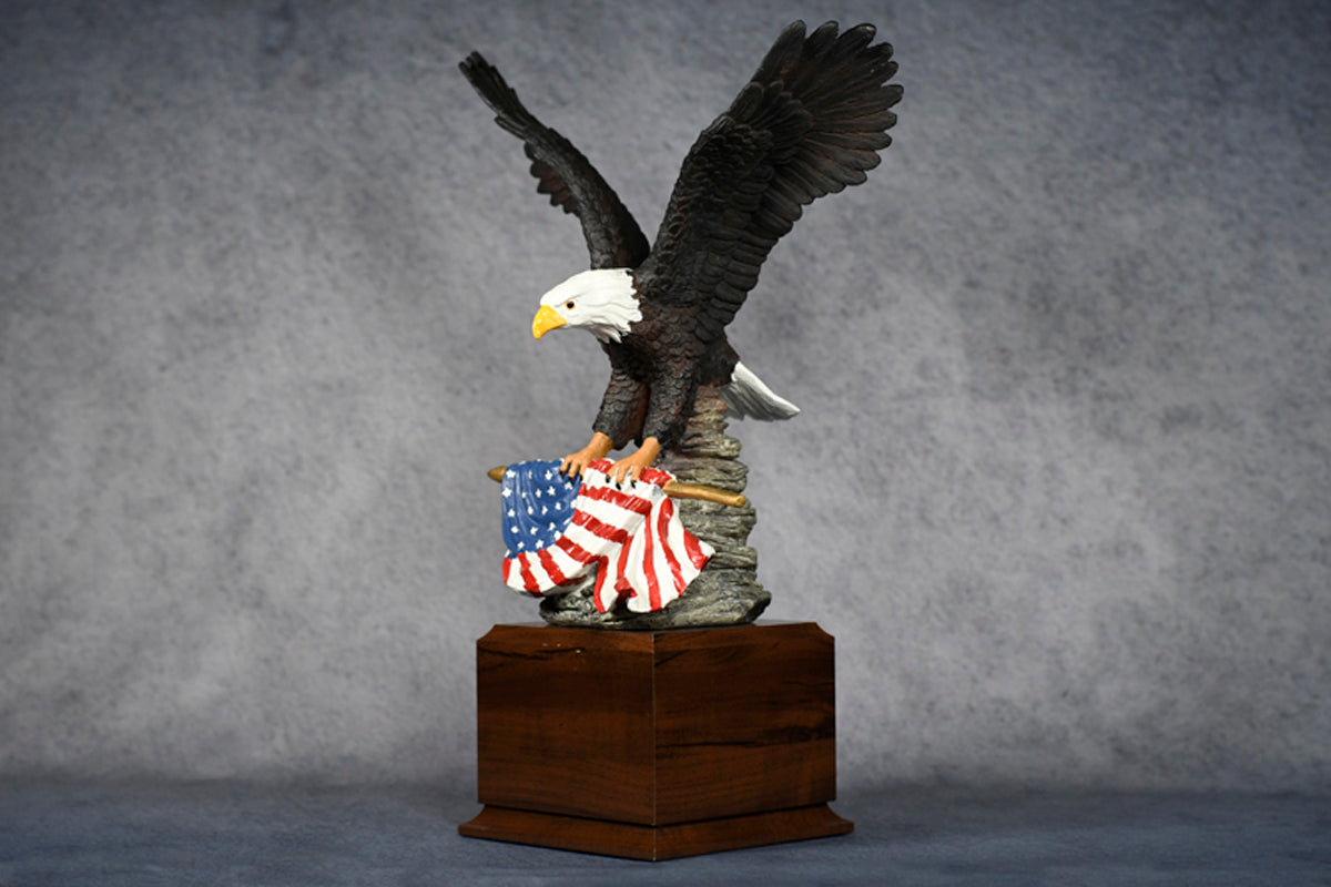 Eagle Carrying the American Flag on Large Base - Monarch Trophy Studio