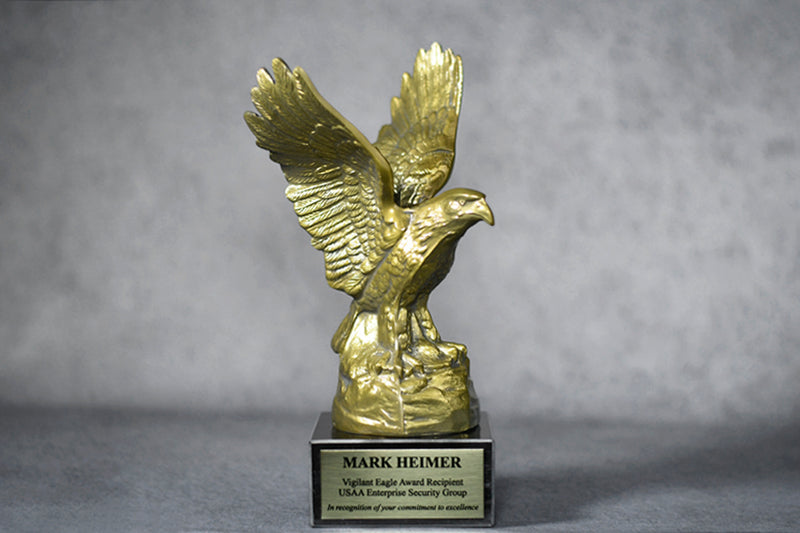 Small Brass Eagle w/ Marble Base - Monarch Trophy Studio