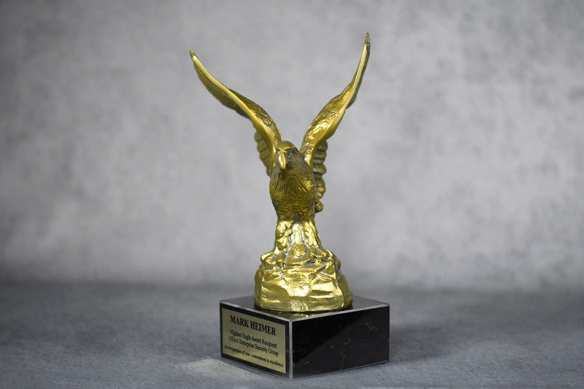 Small Brass Eagle w/ Marble Base - Monarch Trophy Studio