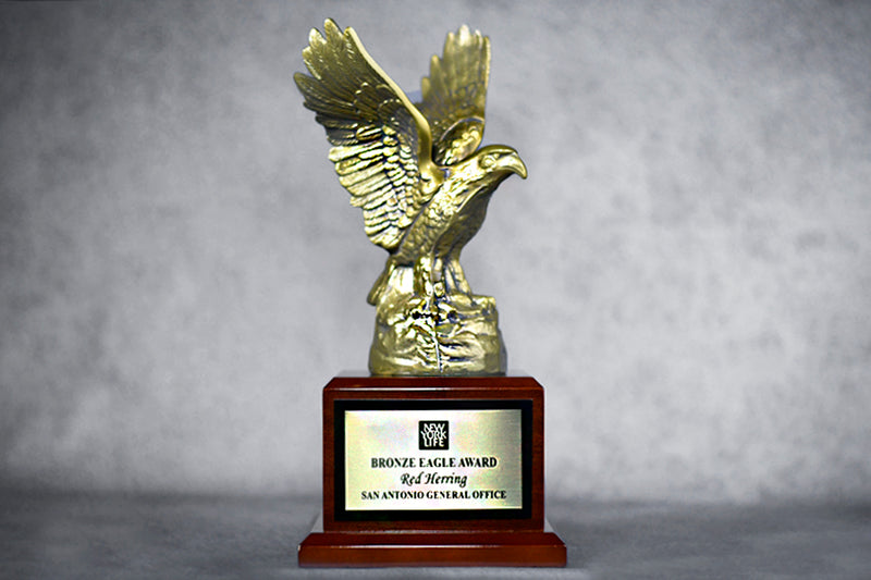Noble Gold Eagle w/ Large Base - Monarch Trophy Studio