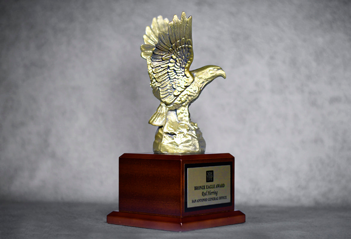 Noble Gold Eagle w/ Large Base - Monarch Trophy Studio