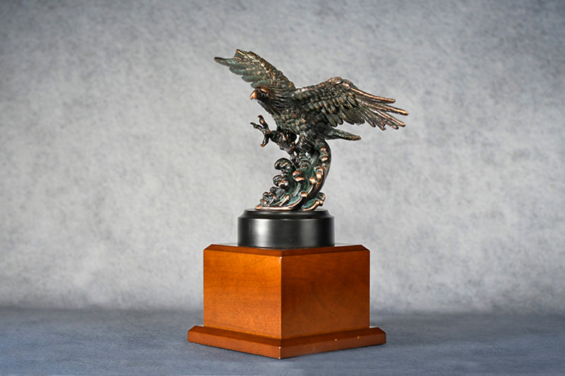 Eagle on Wave w/Brown Large Base - Monarch Trophy Studio