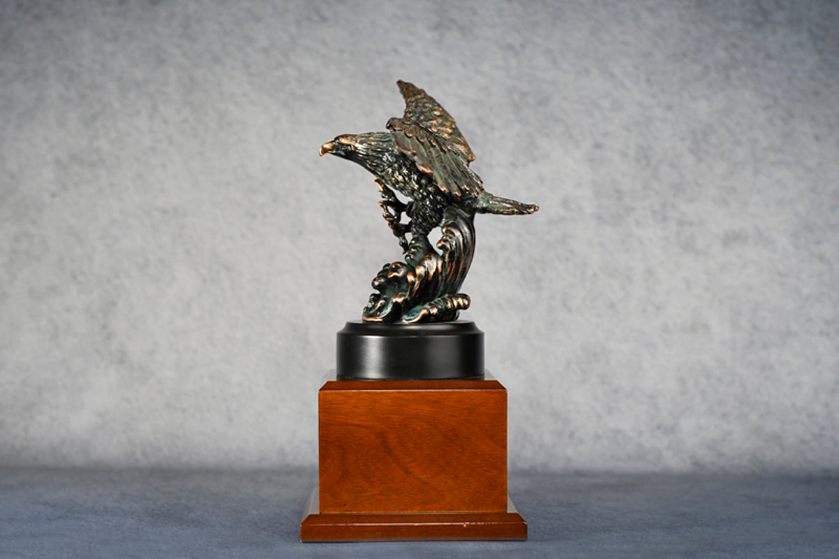 Eagle on Wave w/Brown Large Base - Monarch Trophy Studio