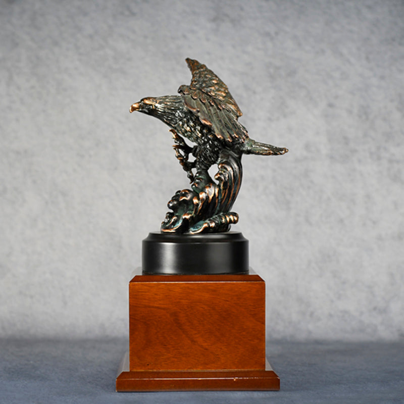 Eagle on Wave w/Brown Large Base - Monarch Trophy Studio