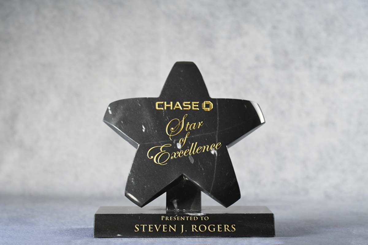 Large Black Marble Star - Monarch Trophy Studio