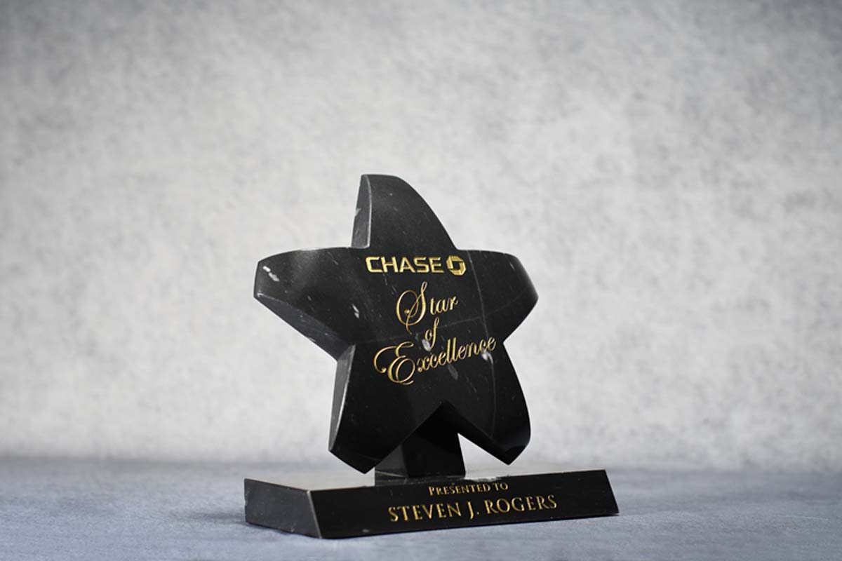 Large Black Marble Star - Monarch Trophy Studio