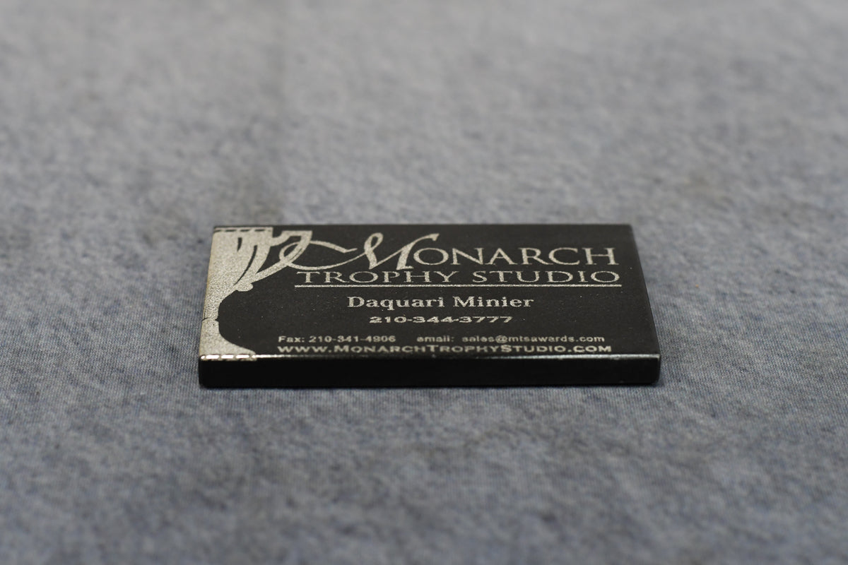 Stone Black Business Card Paper Weight - Monarch Trophy Studio