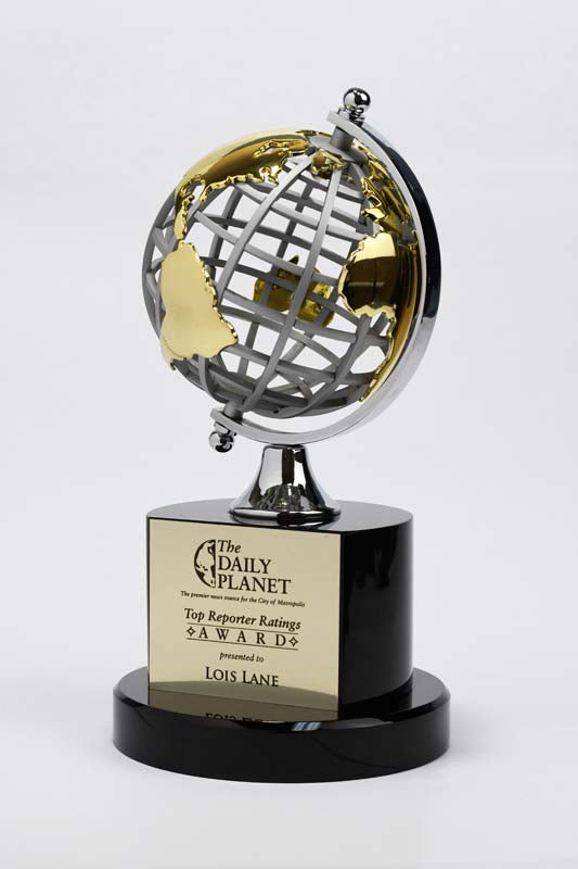 Silver and Gold Globe on Black Base - Monarch Trophy Studio