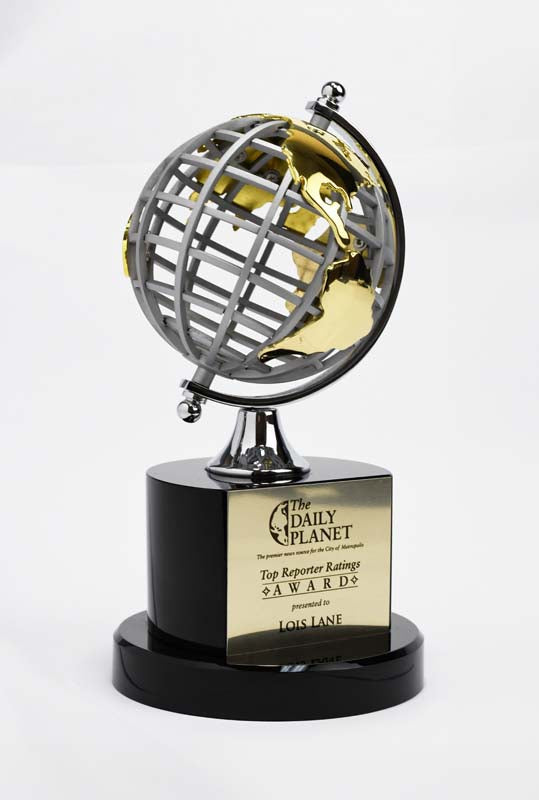 Silver and Gold Globe on Black Base - Monarch Trophy Studio