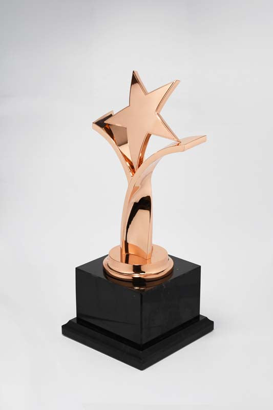 Twisting Star on Black Marble Base - Monarch Trophy Studio