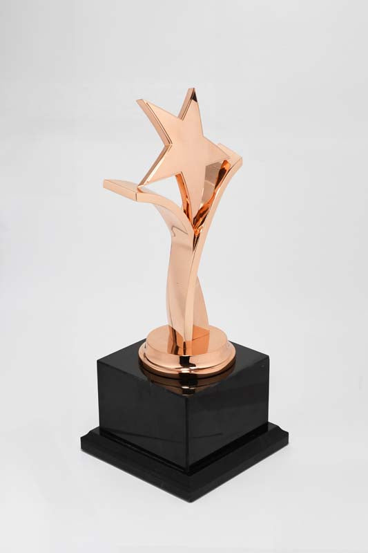 Twisting Star on Black Marble Base - Monarch Trophy Studio