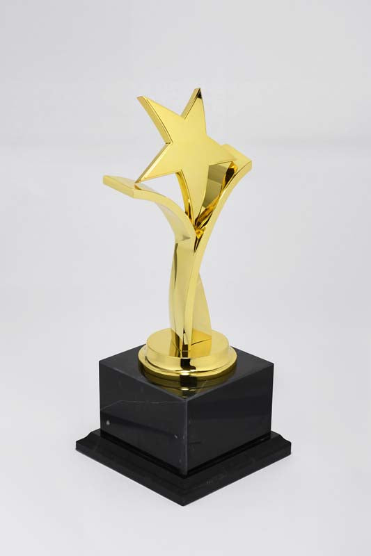 Twisting Star on Black Marble Base - Monarch Trophy Studio