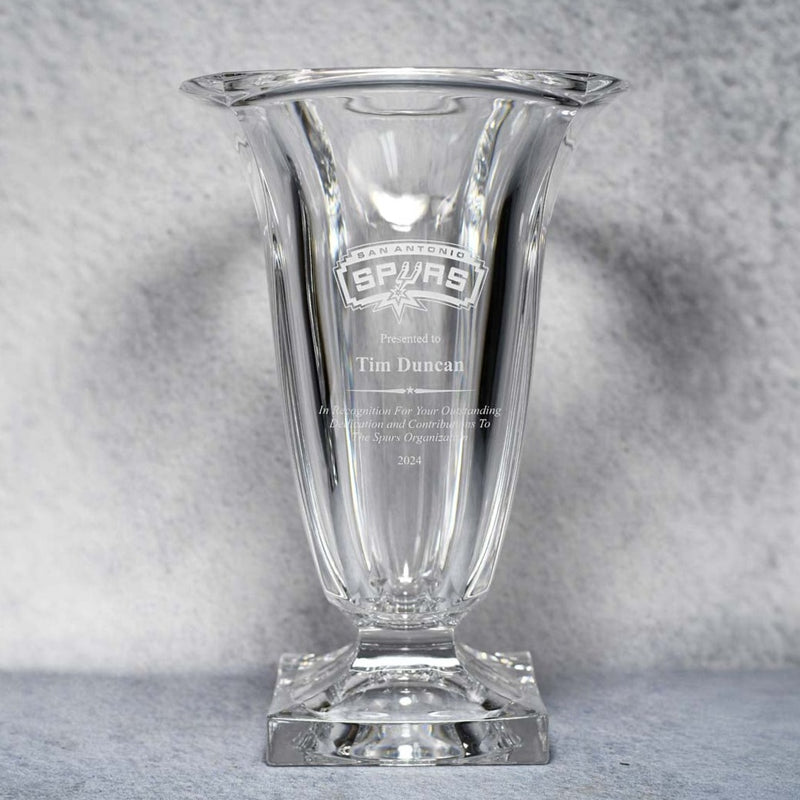 Crystal Footed Glass Vase