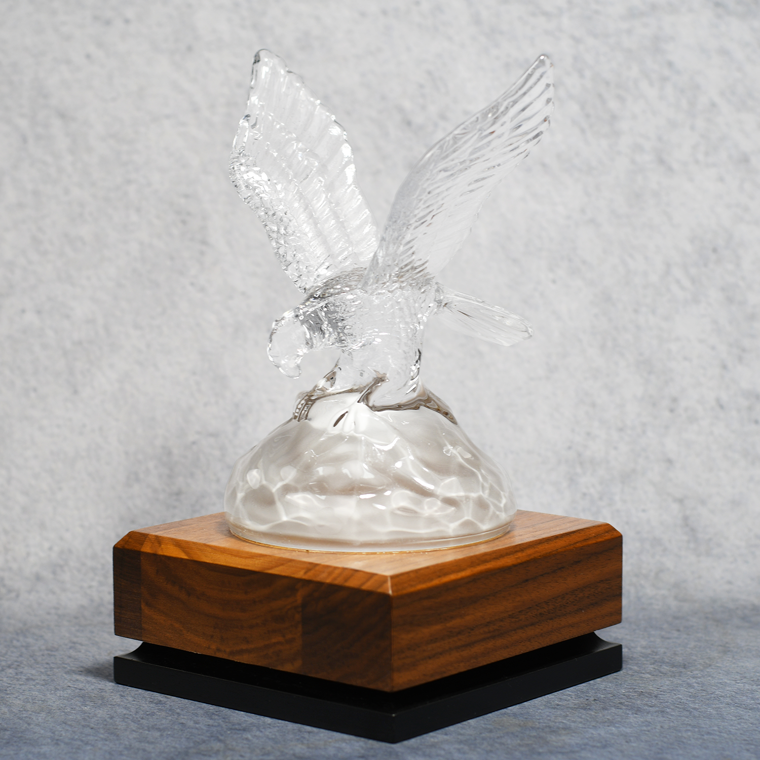 Crystal Eagle on Wood Base