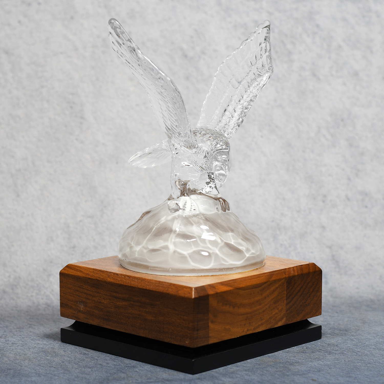 Crystal Eagle on Wood Base