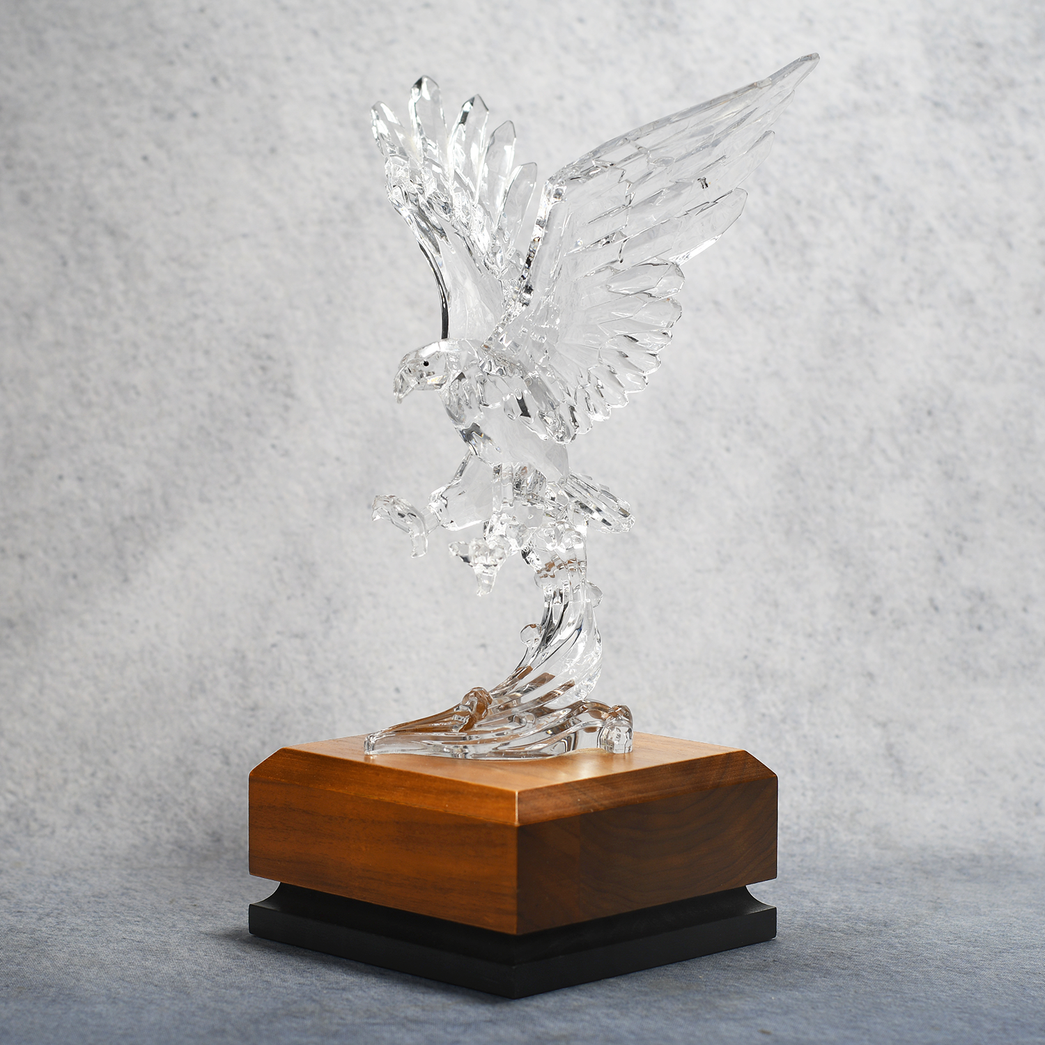 Acrylic Eagle on Walnut Base