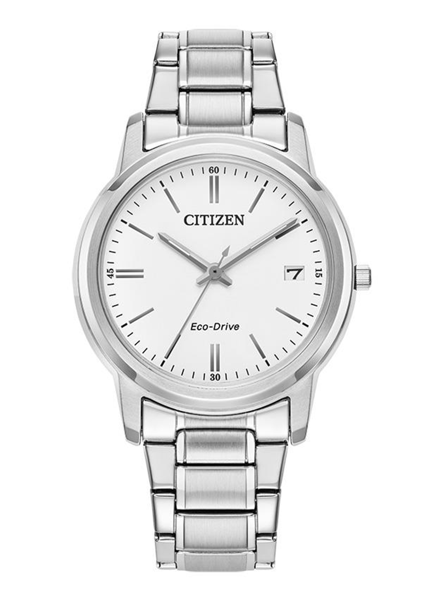 Citizen Corporate Exclusive Ladies' Eco-Drive Stainless Steel Bracelet Watch with White Dial