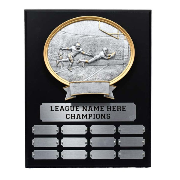 Fantasy Football Perpetual Oval Plaque Award - Monarch Trophy Studio