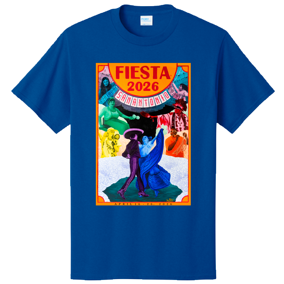 2026 Official Fiesta Poster Blue T-Shirt