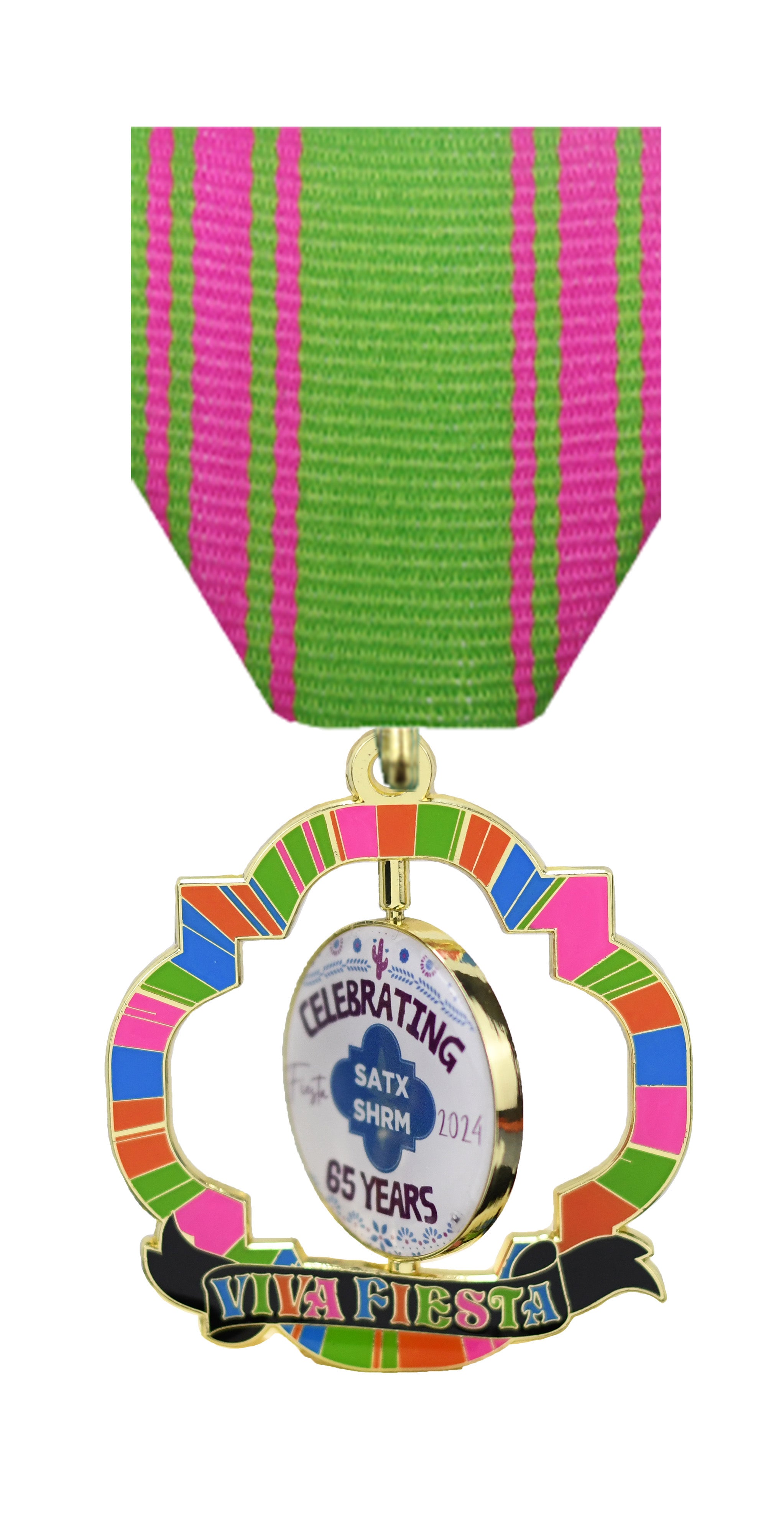 Colorful Boarder Spinner Express Fiesta Medal
