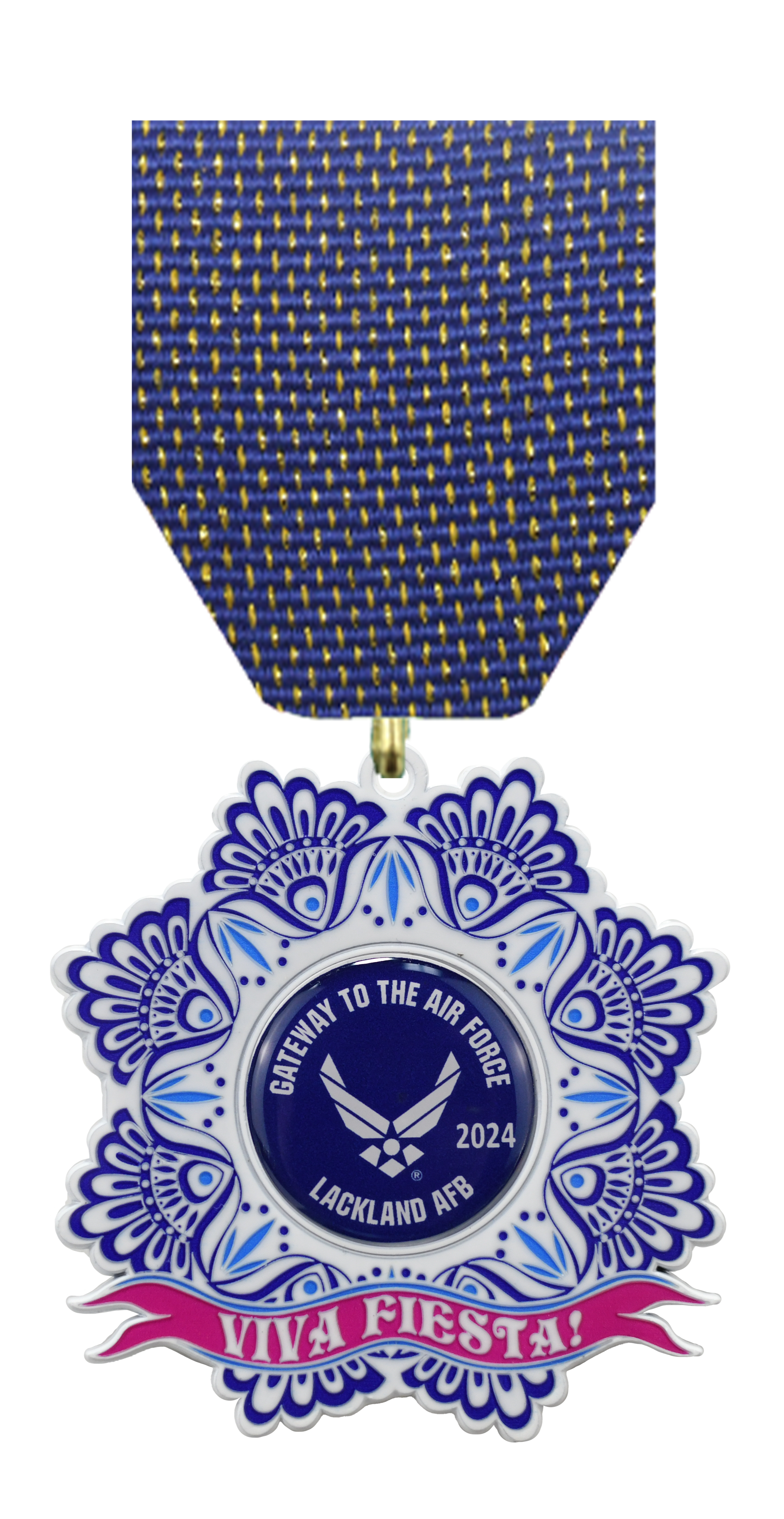 VIVA Fiesta Blue & White Flower Express Fiesta Medal