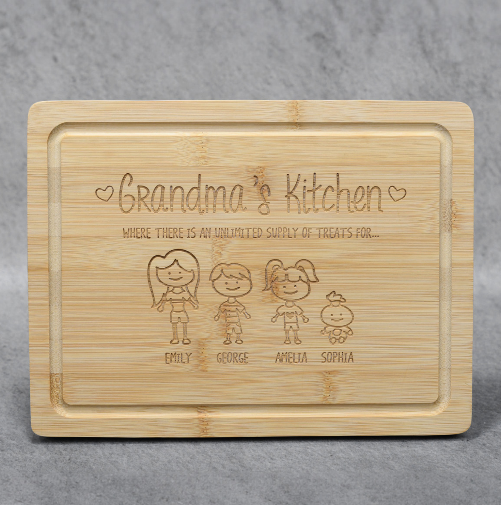 Grooved Edge Bamboo Cutting Board