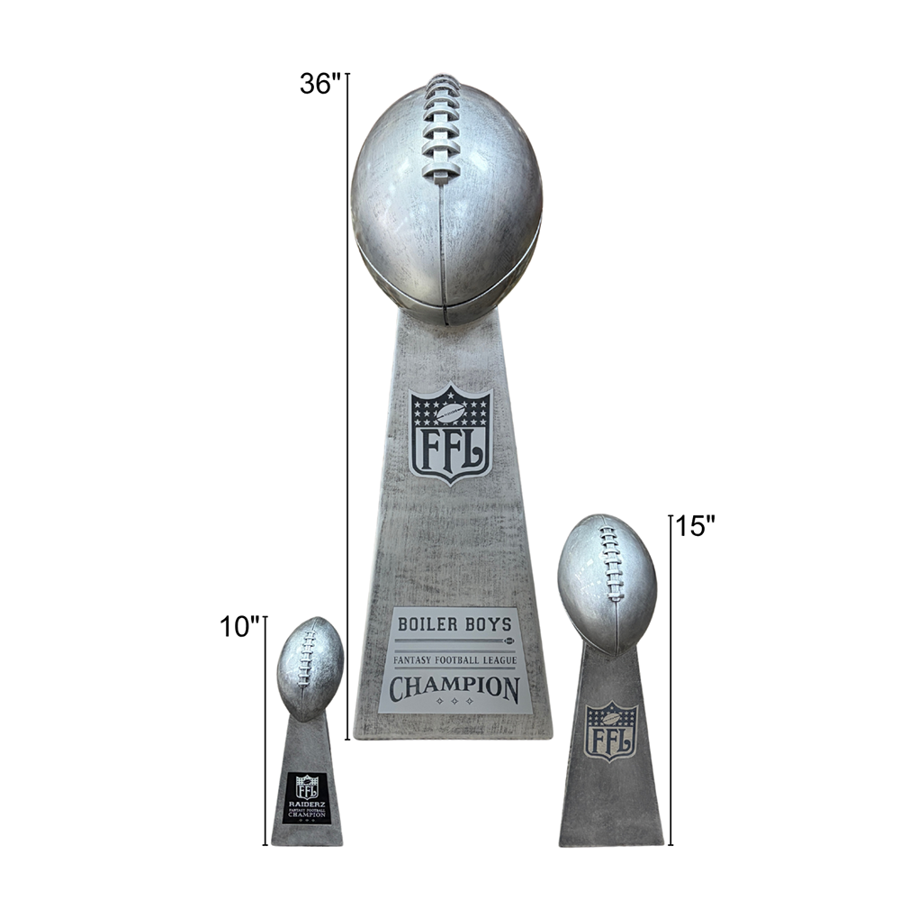 Exclusive 3ft Replica Silver Fantasy Football Trophy