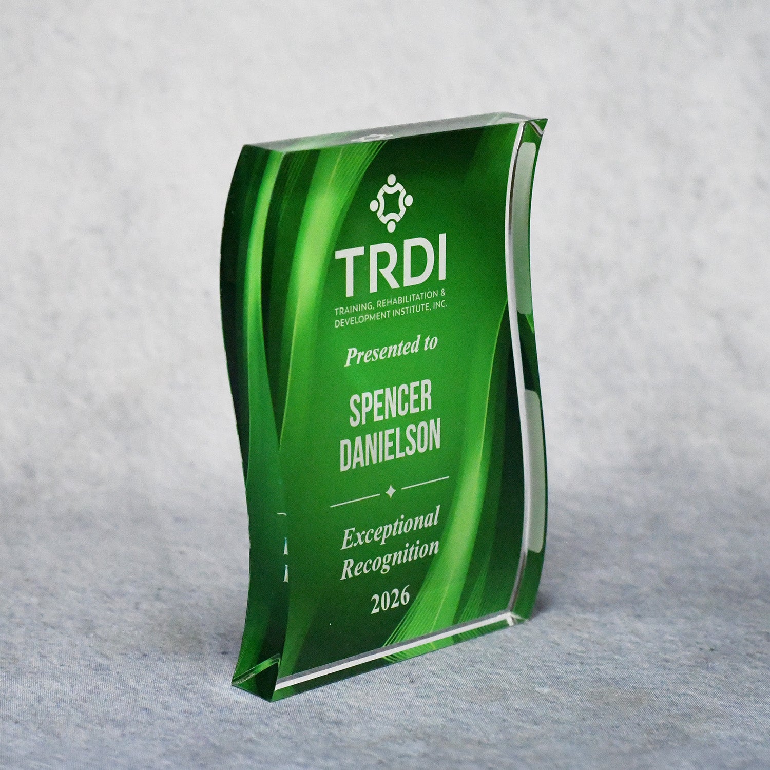 Acrylic Signature Green Wave Award