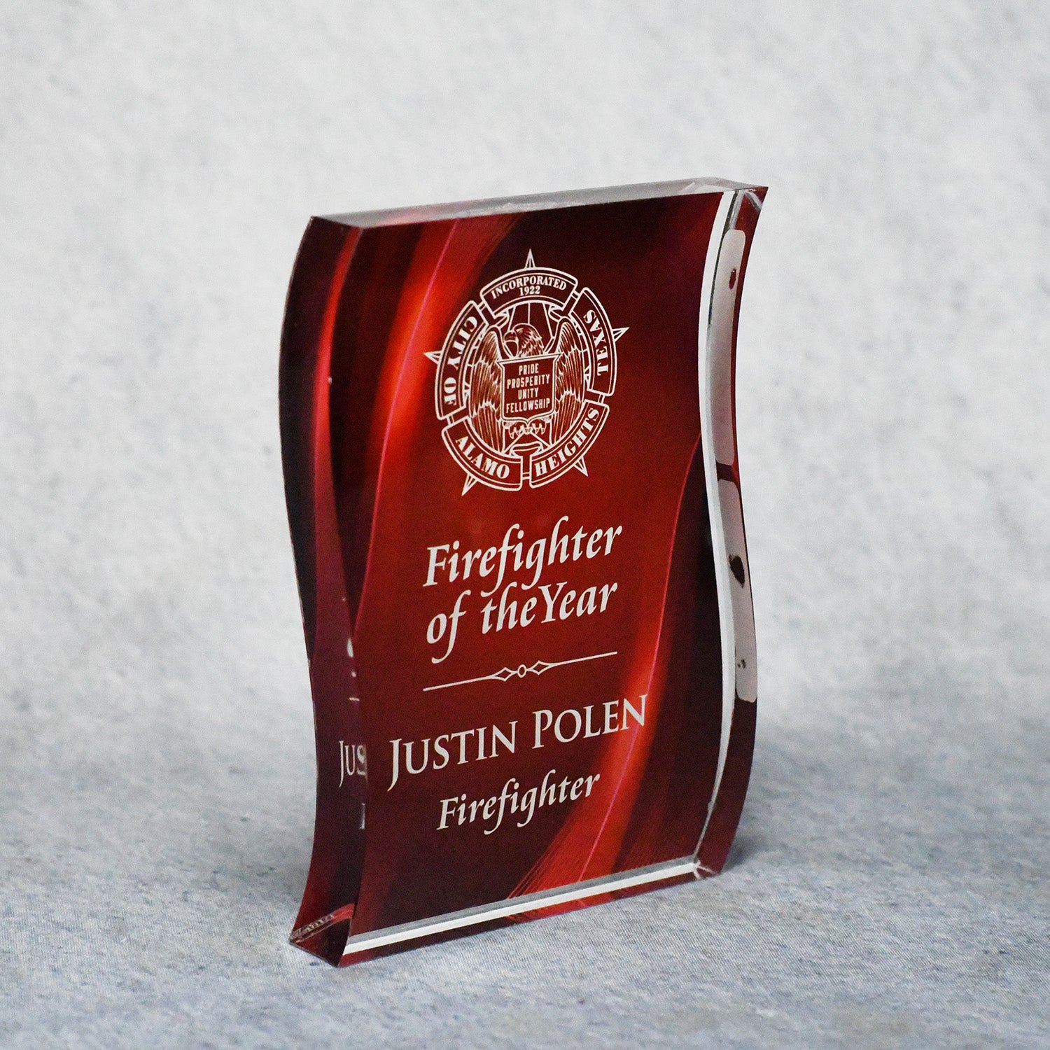 Acrylic Signature Red Wave Award