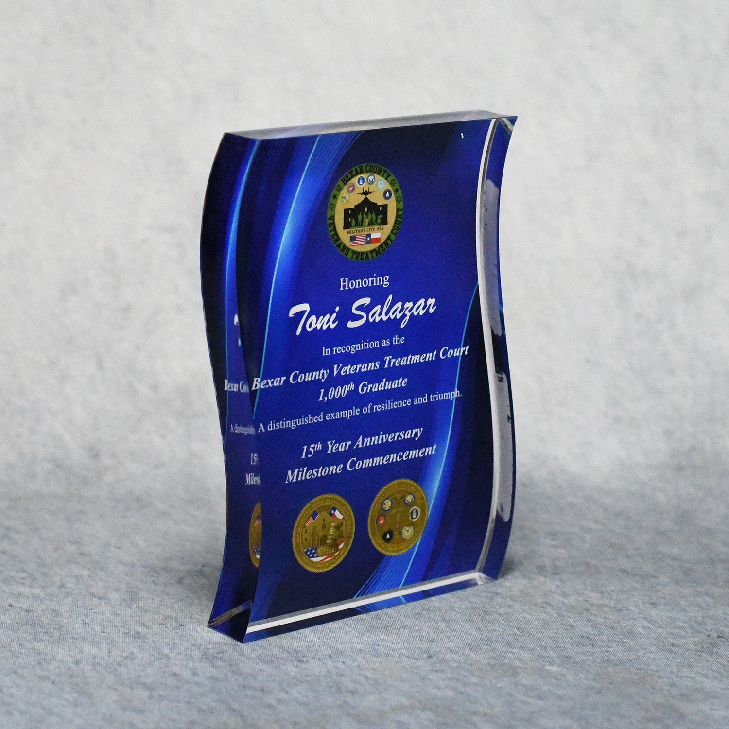Acrylic Signature Blue Wave Award