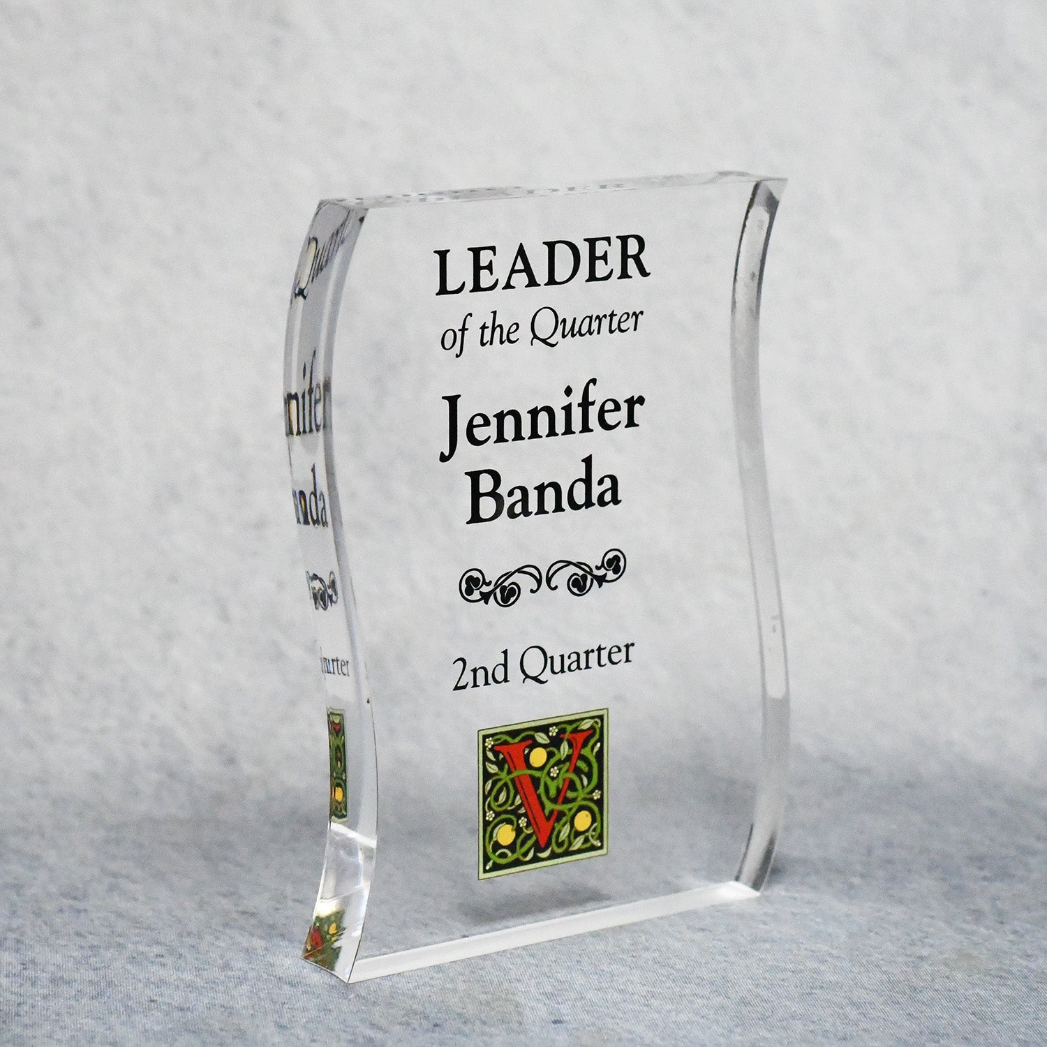 Acrylic Signature Clear Colorized Wave Award