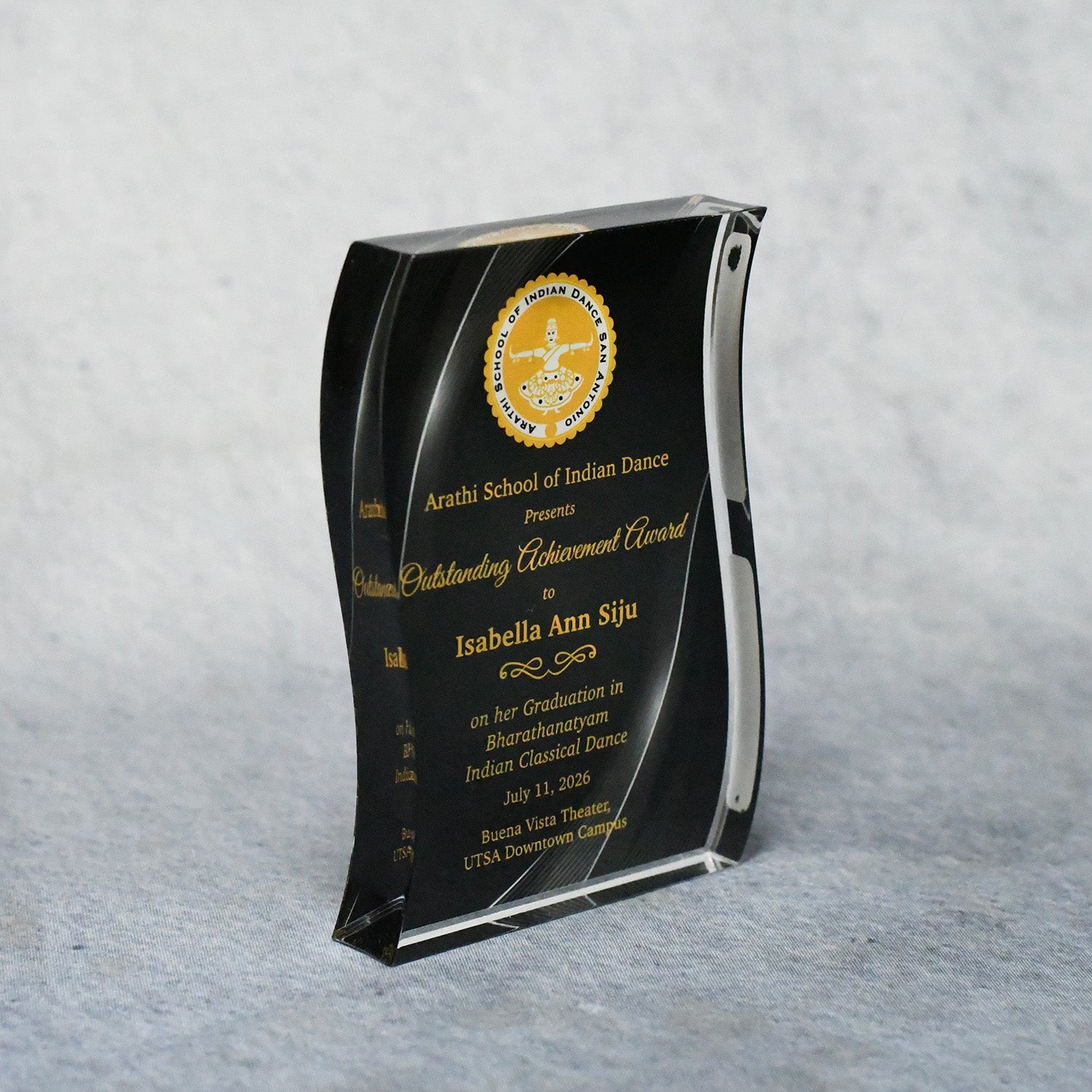Acrylic Signature Black Wave Award