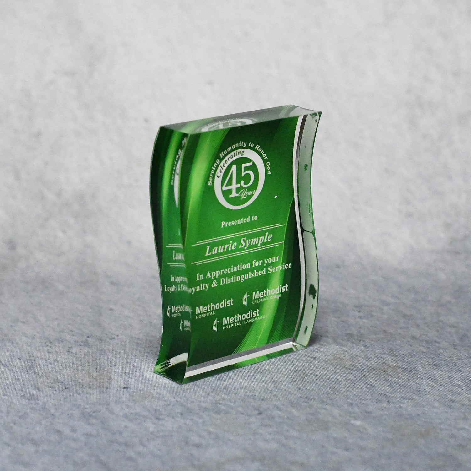Acrylic Signature Green Wave Award
