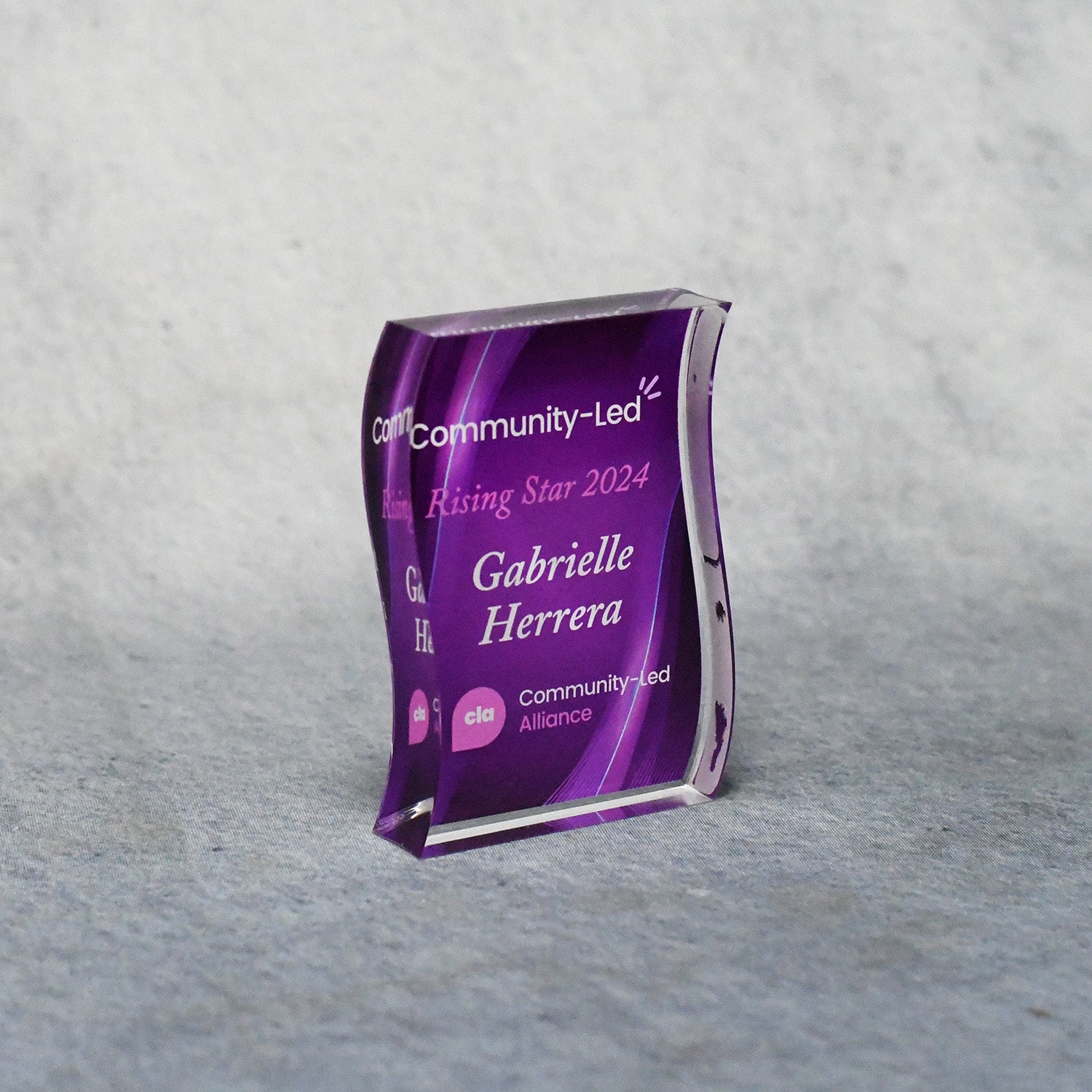 Acrylic Signature Purple Wave Award