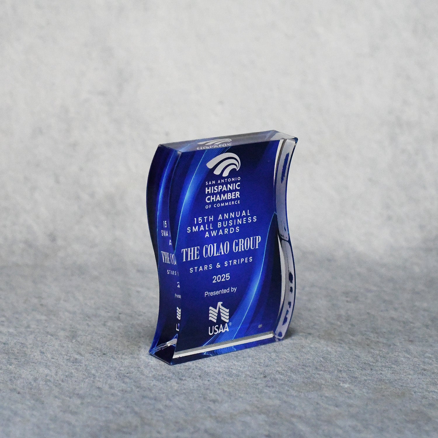Acrylic Signature Blue Wave Award