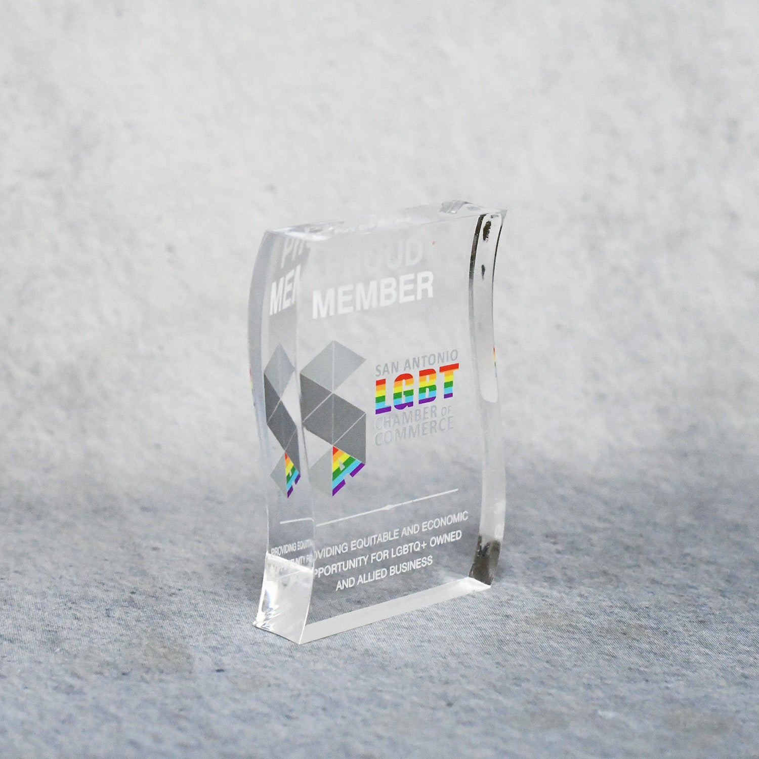 Acrylic Signature Clear Colorized Wave Award